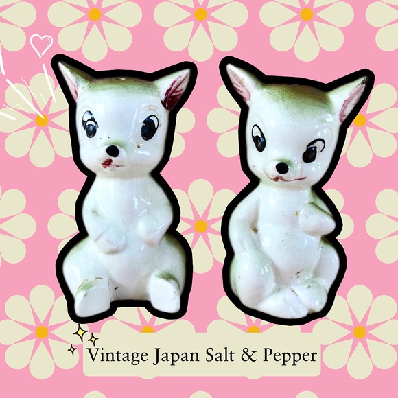 VINTAGE Antique Japan Anthropomorphic Salt & Pepper Shaker Set Kitch Collectible - Picture 3 of 14